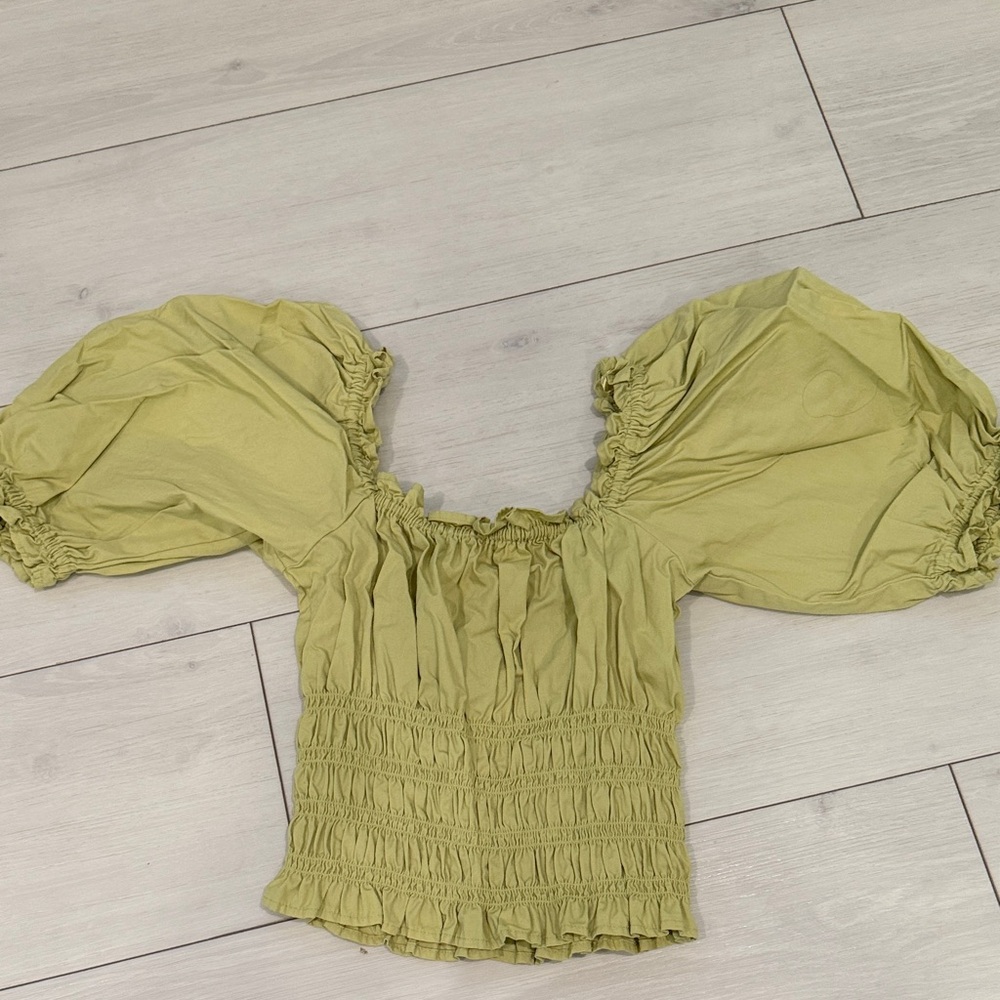 Levi's Light Olive Puff Sleeve Blouse